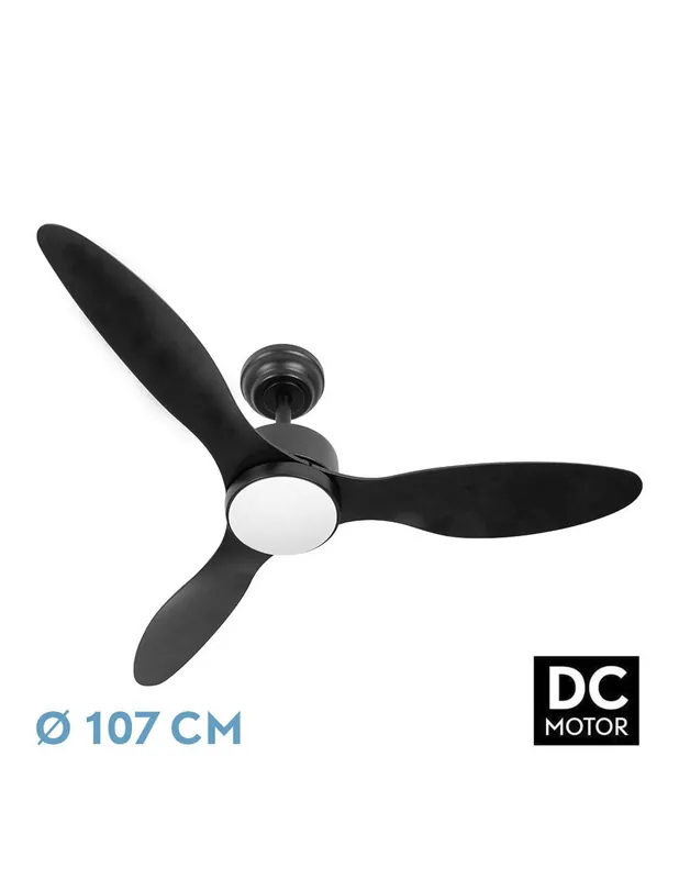 Ventilador Serpa Negro Motor DC Fabrilamp Original