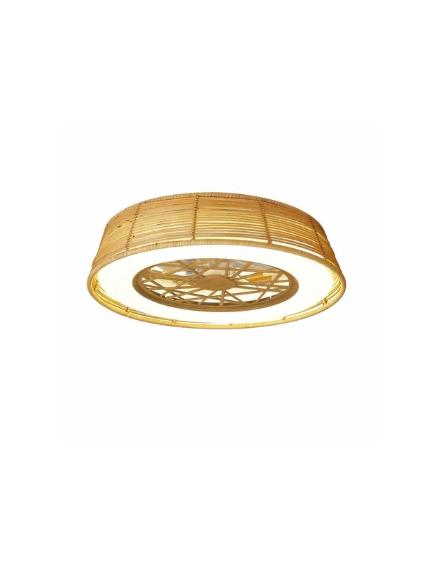 Exclusivo Indonesia Mini Mantra Ventilador Ratán Exterior