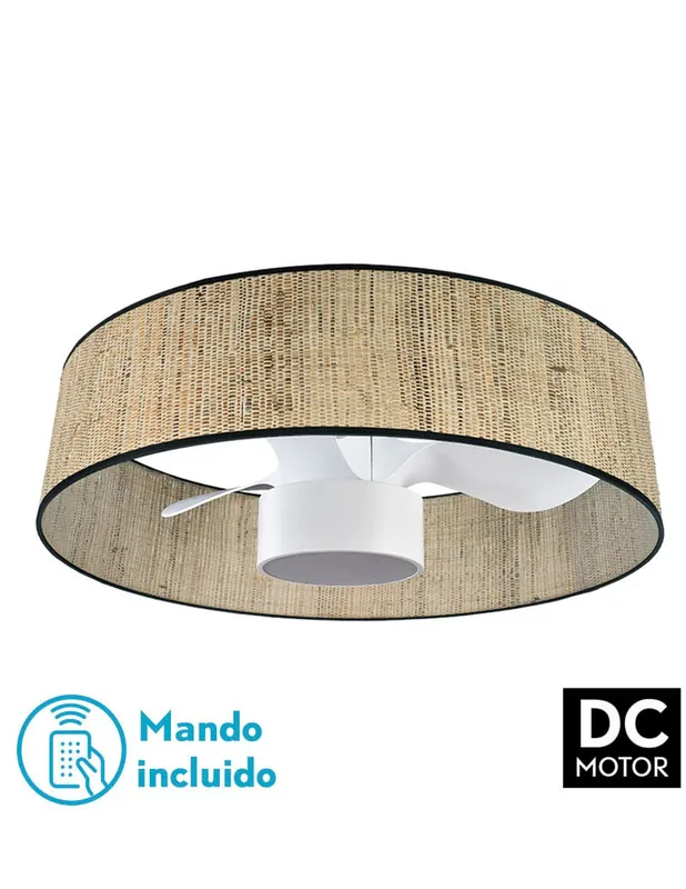 Natasha Fabrilamp Ventilador Pantalla Cañizo Moderno