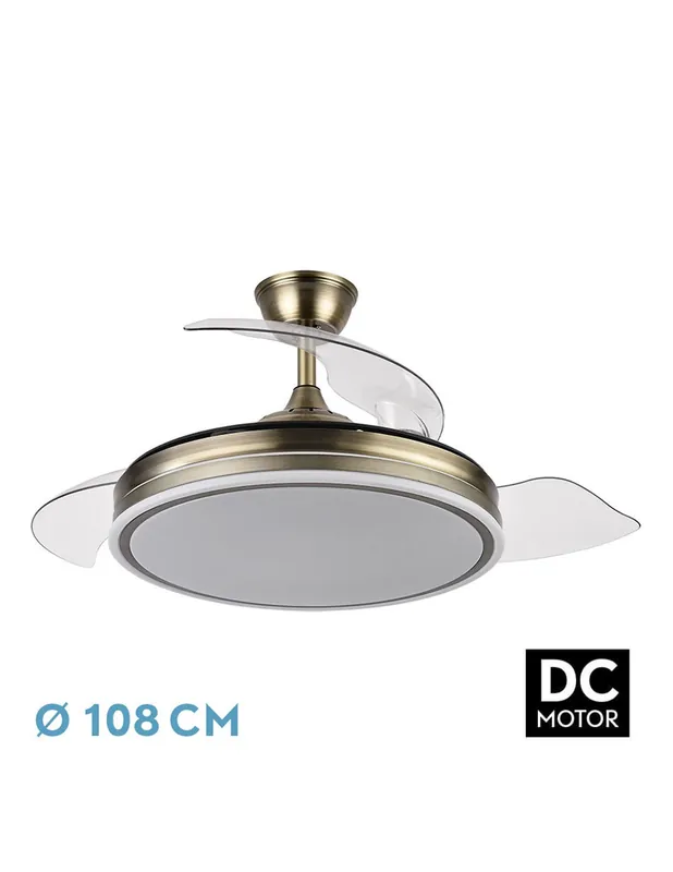 Más Vendido Bayomo Ventilador de Techo Cuero Fabrilamp DC