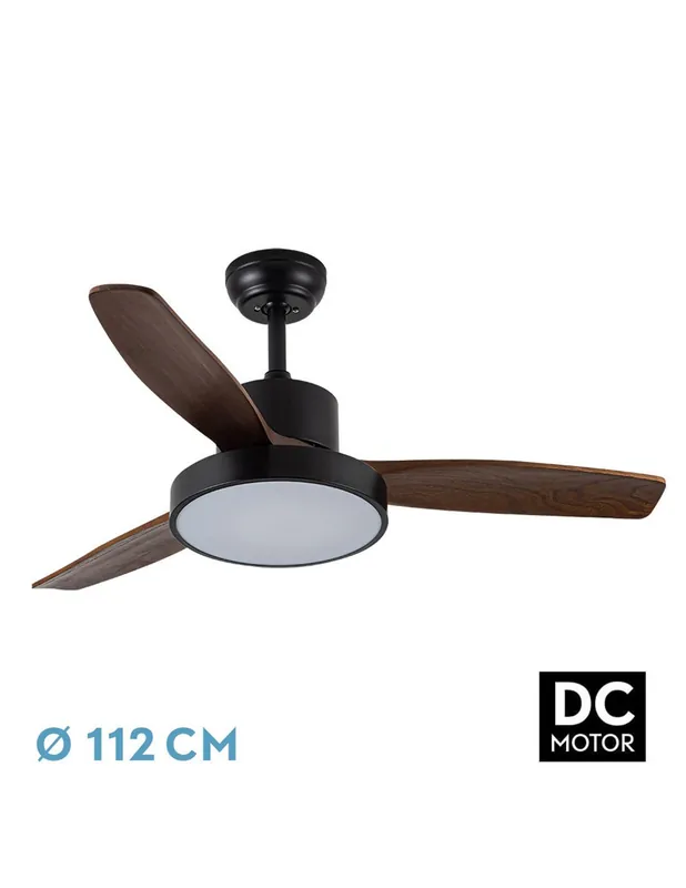 Kavala Ventilador de Techo DC con Mando Negro Roble Pago Seguro
