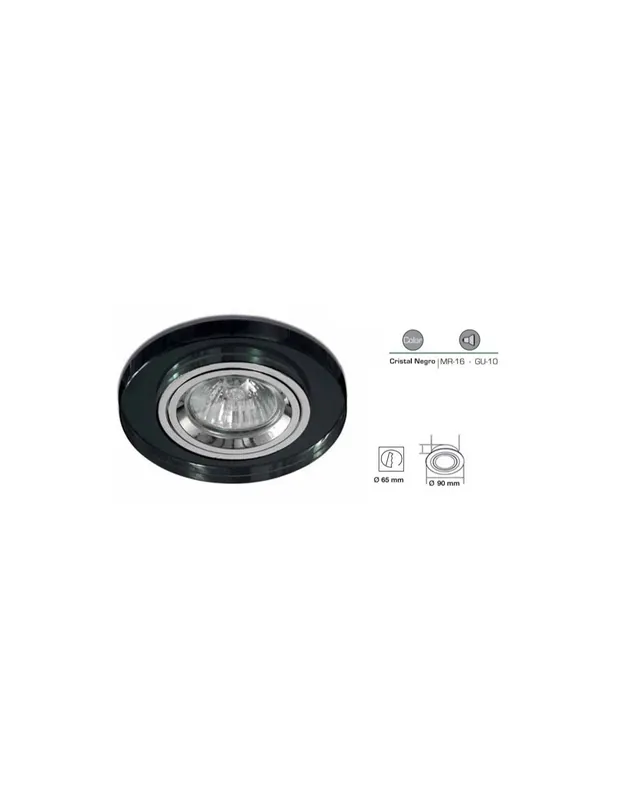 Empotrable Cristal Redondo Negro Tendencia