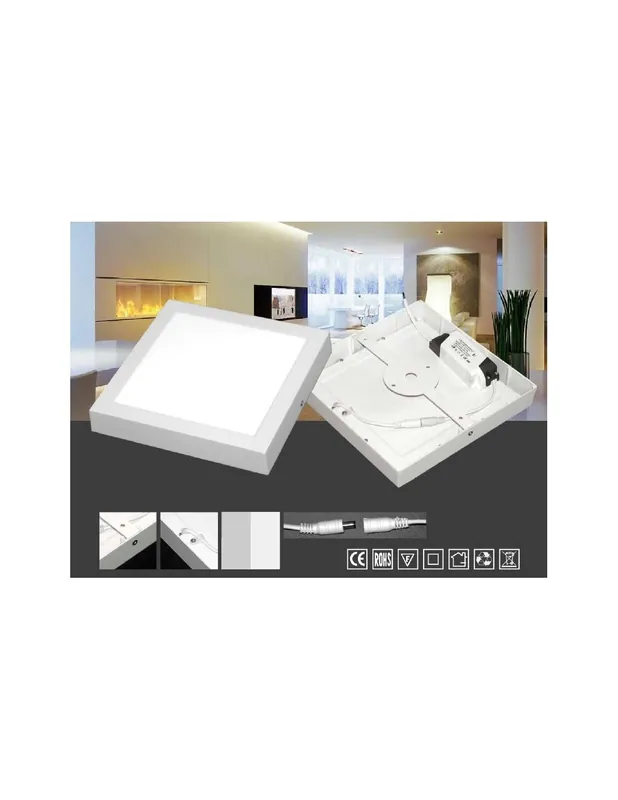 Downlight de Superficie Cuadrado Led 17 cm Blanco Exclusivo