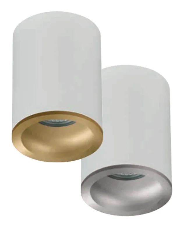 Focos de Superficie Cilindro Blanco/Oro Exclusivo