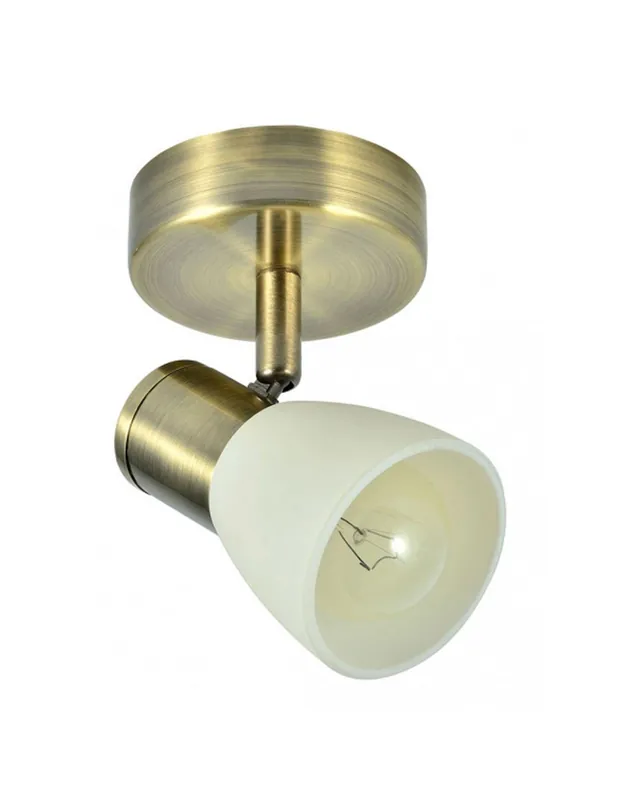 Foco Orientable Metal Cuero con Cristal Lujoso