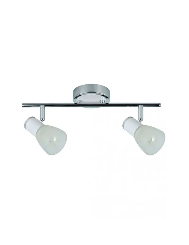 Regleta 2 Focos Orientable Metal Blanco con Cristal Mejor Precio