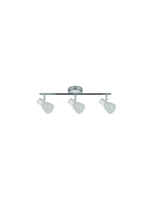 Regleta 3 Focos Orientable Metal Blanco con Cristal Súper Precio