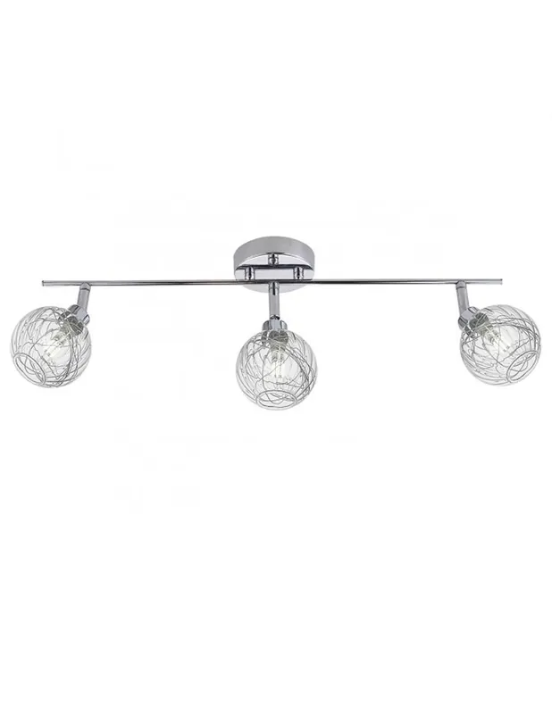 Lujoso Regleta Cromo 3 Luces con Tulipas Interior Alambre