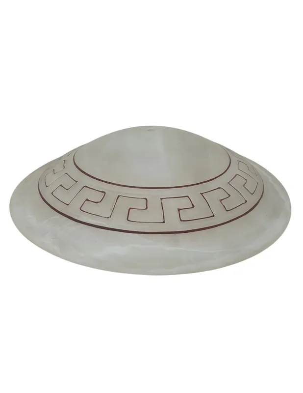 Plato de 40 Blanco Greca Negra Moderno