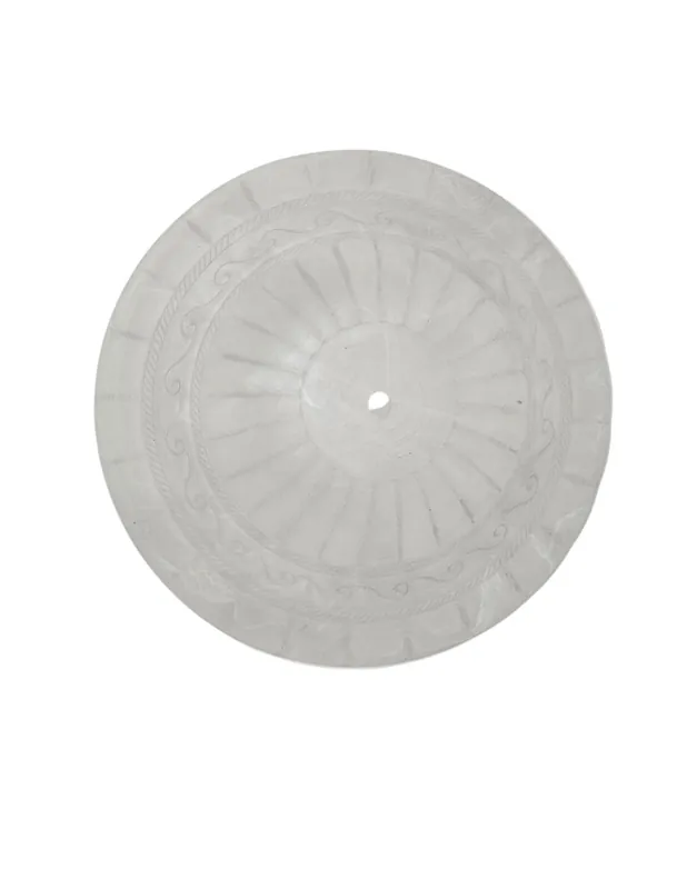 Cristal Plato de 30 Greca Blanca Taladro 1CM Ocasión Especial