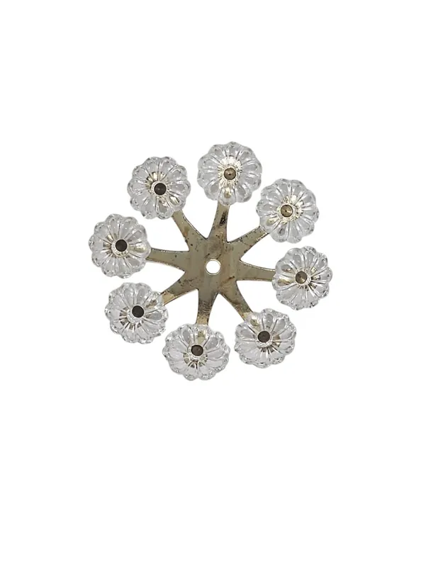 De Moda Composición Flor Oro con 8 Cristales