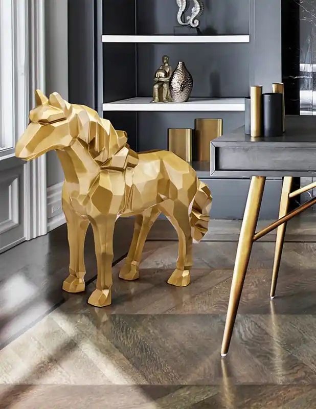 Moderno Future Horse, Figura Dorada Schuller