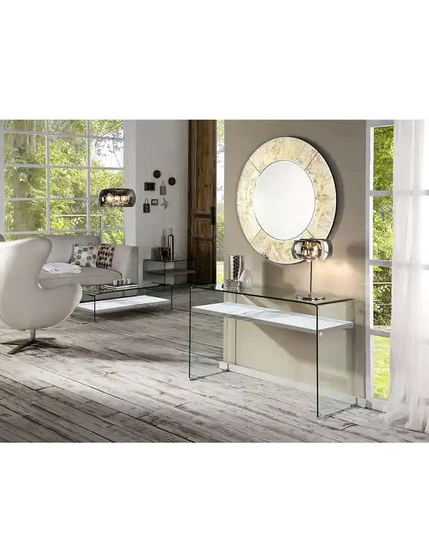 Gran Oferta Consola con Símil Mármol Blanco Schuller
