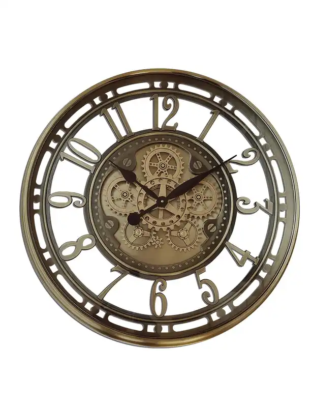 Reloj de Pared Bronce con Engranajes Móviles A Buen Precio