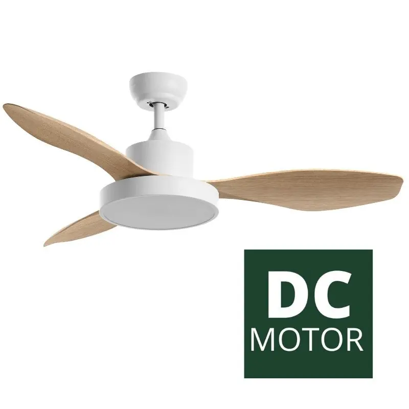 VENTILADOR DC RIGA BLANCO PALAS NATURAL Mayoreo
