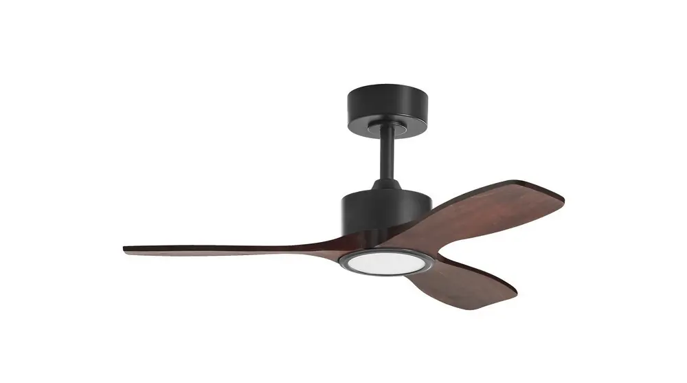 Lujoso VENTILADOR SANTORINI XS NEGRO NOGAL