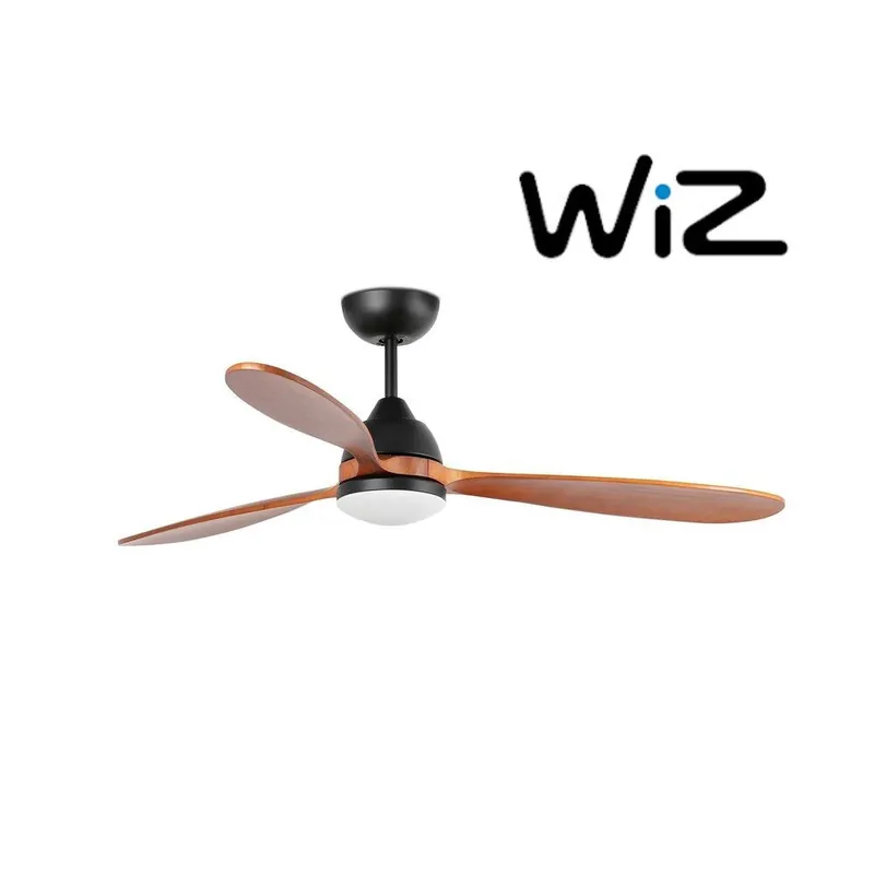 Nueva Colección POROS Ø132 CM NEGRO 3 PALAS NOGAL 19W WIZ