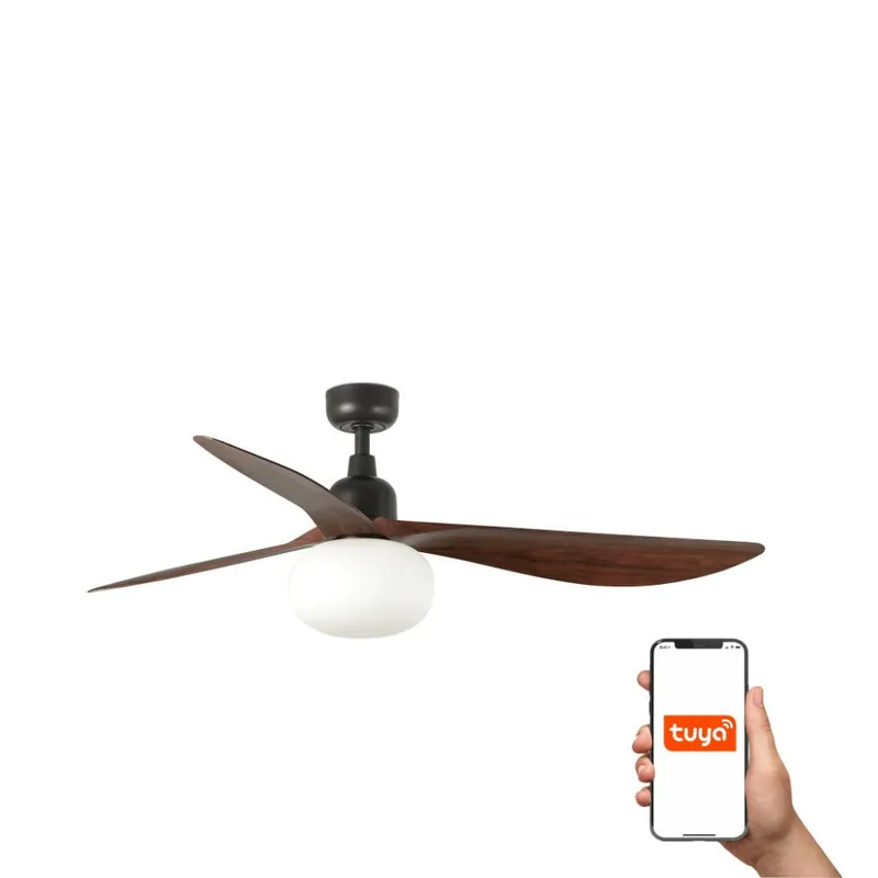 Últimas Unidades OUTWOOD L Ø150CM MARRON PALAS NOGAL OSCURO IP44 E27 TUYA