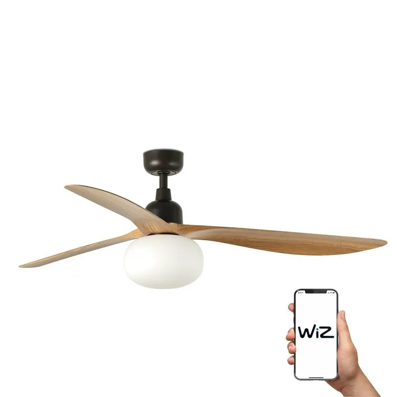 Precio Económico OUTWOOD L Ø150CM MARRON PALAS ROBLE IP44 1XE27 WIZ
