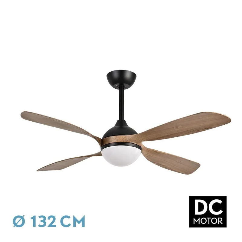 Lujoso VENTILADOR DC LIVORNO 30W NEGRO/ROBLE