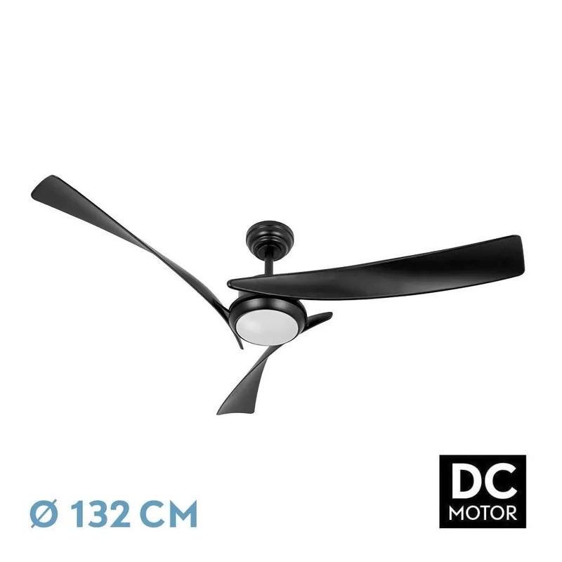 VENTILADOR DC TARENTO 24W NEGRO 132Ø Promoción