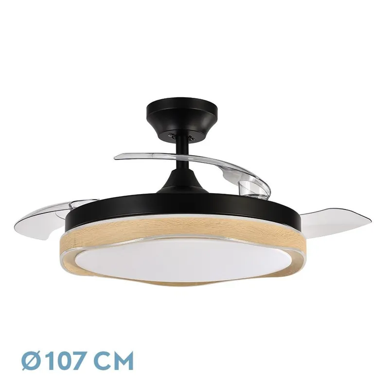 VENTILADOR RETRACTIL BLONDI NEGRO MADERA Precio Bajo