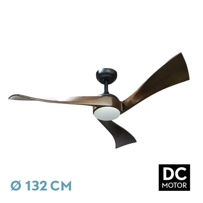 VENTILADOR DC JANUBI 22W NEGRO/ROBLE Precio Reducido