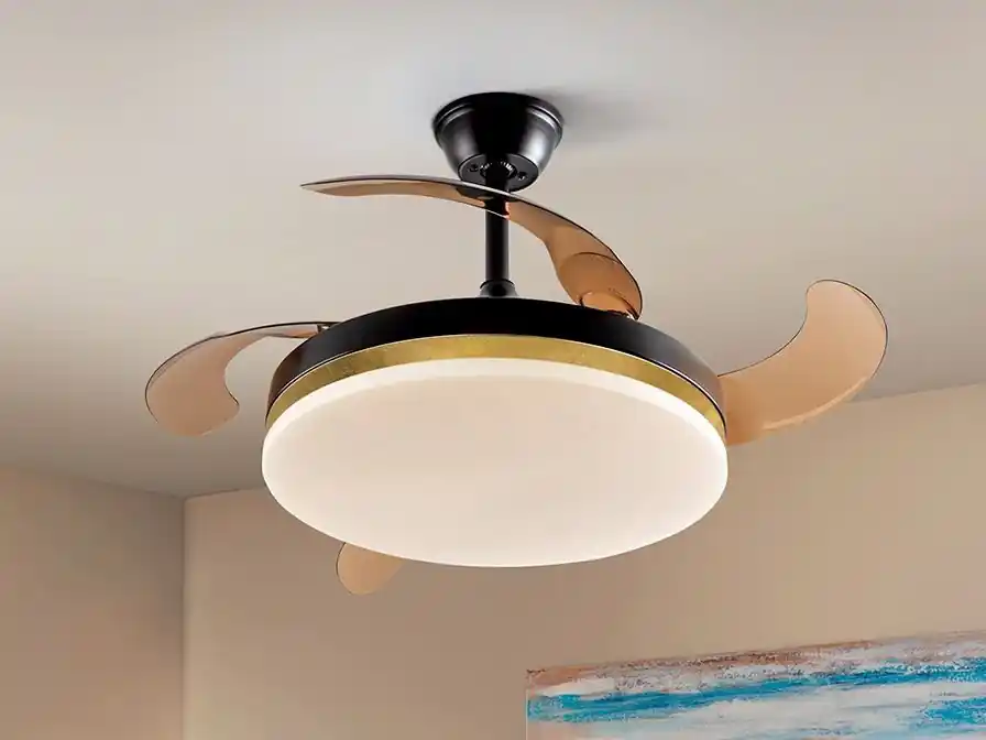 Exclusivo VENTO VENTILADOR NEGRO-ORO DIMABLE
