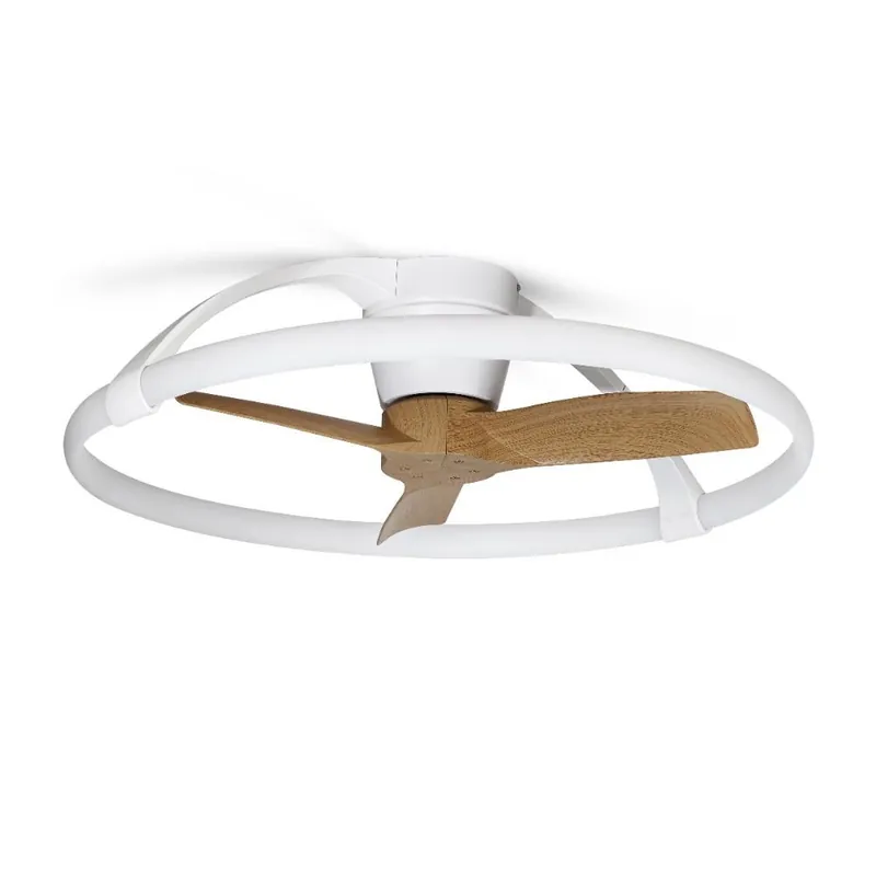 Devolución Gratuita NEPAL MINI VENTILADOR BLANCO MADERA LED