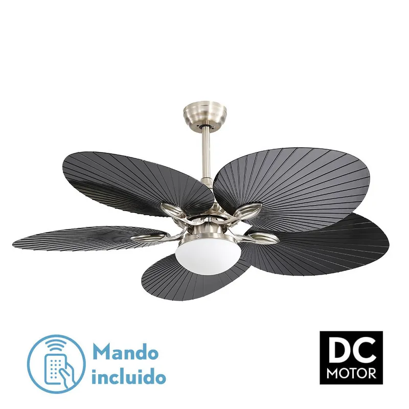 No Te Lo Pierdas VENTILADOR  DC CHAW 24W  NIQUEL PALAS NEGRO