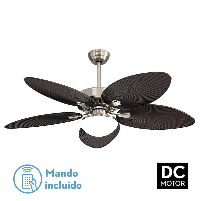 Venta Final VENTILADOR  DC BORASCO 24W NIQUEL PALAS MARRON