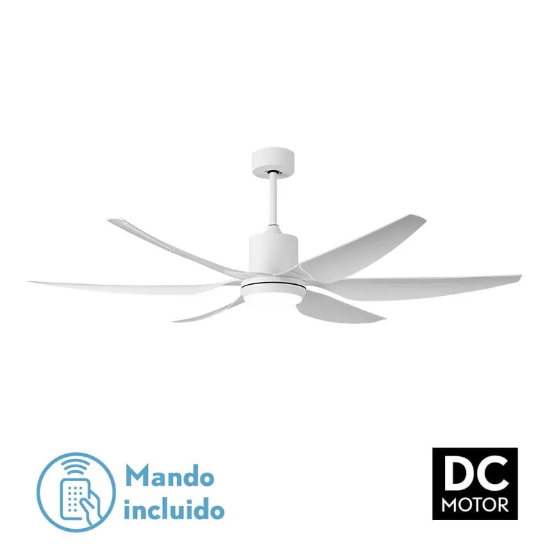 No Te Lo Pierdas VENTILADOR DC OTTO 24W 2950LM BLANCO 6 ASPAS BLANCAS