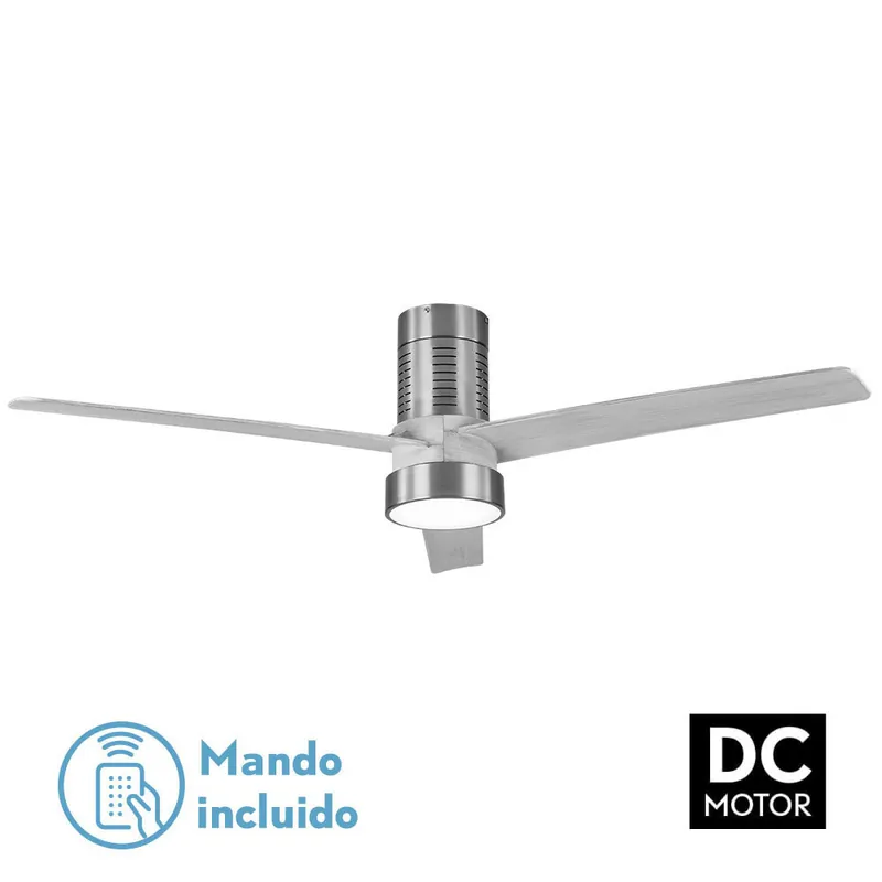 Compra Hoy VENTILADOR DC TEO 24W 2950LM NIQUEL PALAS GRIS