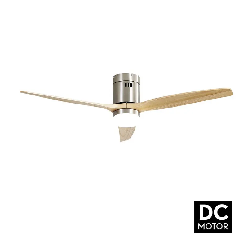 Económico VENTILILADOR LED 18W DC AGUILON NIQUEL 3 ASPAS HAYA 132 D