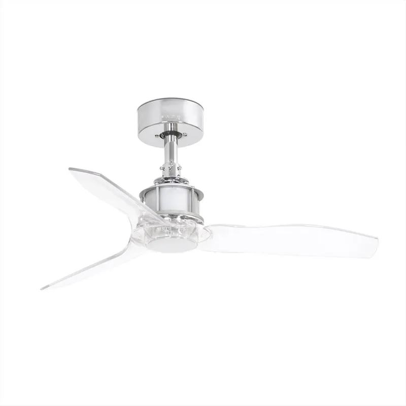 JUST FAN XS Ø810mm CROMO PALAS TRANSPARENTES Artesanal