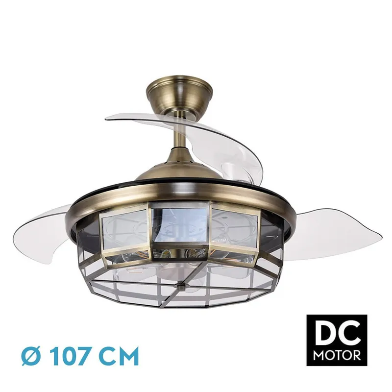 VENTILADOR DC TORNADO CUERO 5 LUCES Disponible Ahora
