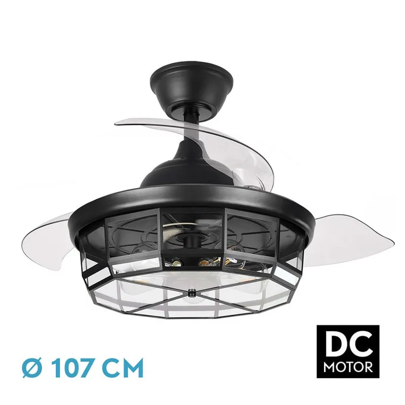 Pedido Al Por Mayor VENTILADOR DC TORNADO NEGRO 5 LUCES