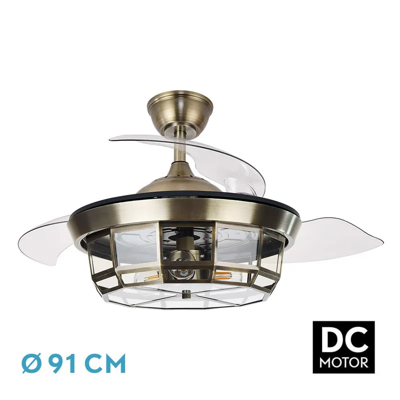 VENTILADOR DC TORNADO CUERO 3 LUCES Precio De Oferta