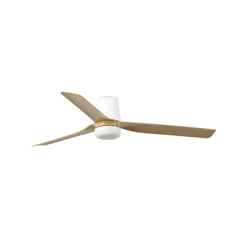 Mejor Precio PUNT TUB M Ø130 BLANCO PALAS MADERA CLARA LED 18W CCT