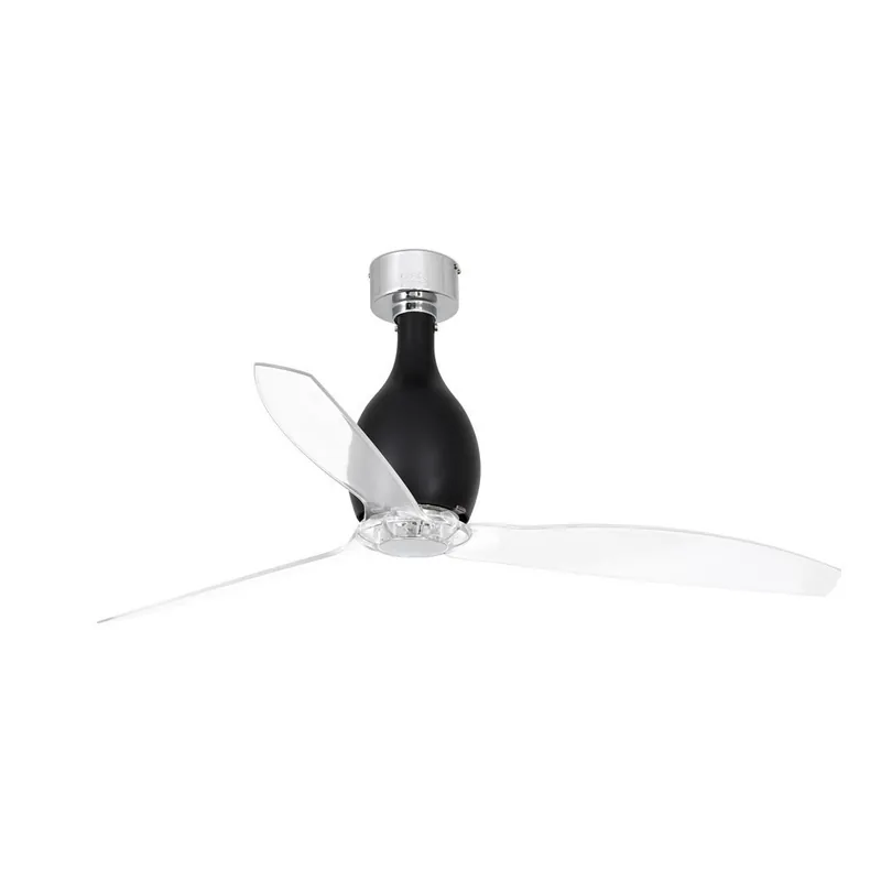 MINI ETERFAN Ø128 CMS NEGRO BRILLO PALAS TRANSPARE Directo De Fábrica