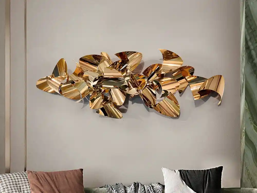 Envío Internacional CAMILE  ESCULTURA PARED ORO ROSA