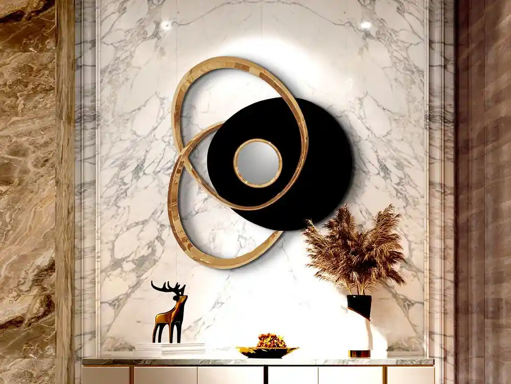 TRIO ESCULTURA PARED NEGRO/ORO ROSA Compra Hoy