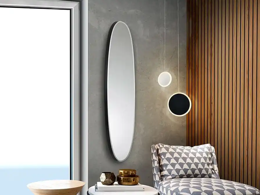 Oferta ARIES ESPEJO OVAL 136X36 NEGRO