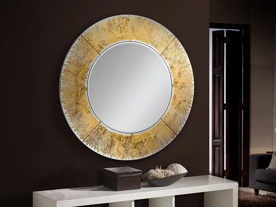 Marca Reconocida ESPEJO REDONDO AURORA PAN DE ORO 100Ø