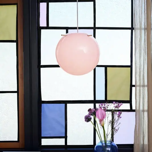 Garantía Incluida Koi Lámpara Colgante Ø32 Opal Rose/Brass - Frandsen