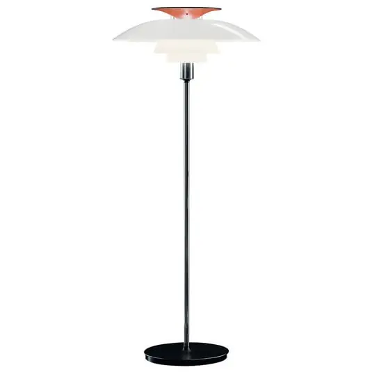 Precio De Fábrica Lámpara de pie PH 80, blanco/cromo/ópalo, interruptor - Louis Poulsen