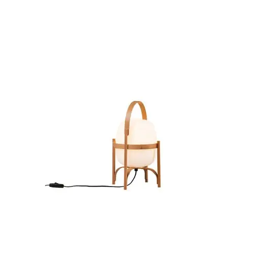 Cestita Lámpara de Sobremesa Wood/White Ópalo Glass - Santa & Cole Oferta Limitada