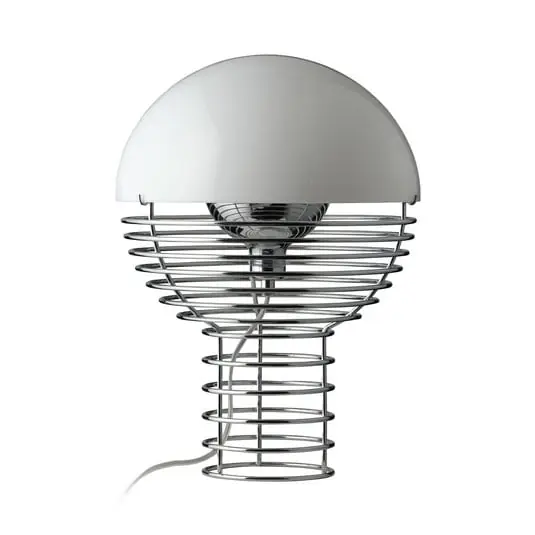 Devolución Gratuita Wire Lámpara de Sobremesa Ø30 Chrome/White - Verpan