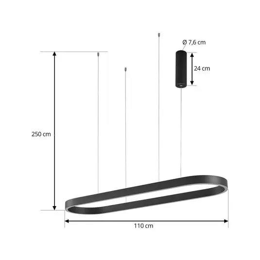 Oferta Lámpara colgante LED Melinay Smart negra Tuya CCT - Lucande