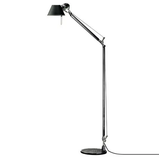 Tolomeo Reading Lámpara de Pie Negro con Negro Pie - Artemide Hecho A Mano